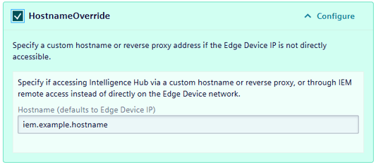 IEM HostnameOverride configuration field