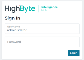 Intelligence Hub login screen