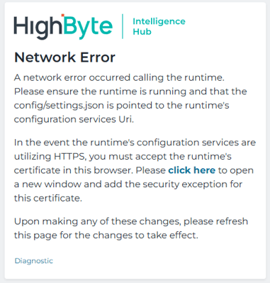 Example of network error